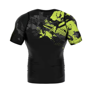 <b>Men's</b> Half Sleeve Rash Guard Stretch Fitness Quick Dry Short Sleeve <b>Swim</b> Wear Customized Color Polyester Sublimated - Product Image 2