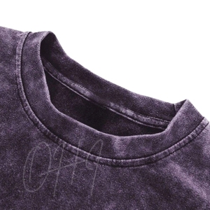 Camiseta Oversize para Hombre con Efecto Desgastado, Estilo Urbano Hip Hop, Ajuste Holgado, Lavado Ácido, 100% Algodón, con Logo, Moda de Verano - Product Image 4