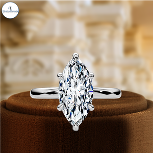 14K White Gold 1.5CT Marquise Cut Diamond Engagement Ring with 6 Prong Setting IGI Certified Solitaire Bridal Ring, Promise Ring - Product Image 6