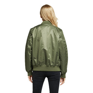 Chaqueta Bomber MA-1 Personalizada al por Mayor, Fabricada en Fábrica, Ecológica, de Poliéster Impermeable, para Mujer, Talla Grande, Negra y Blanca - Product Image 2