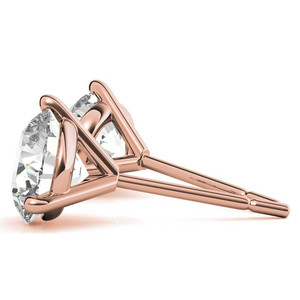 18k Labgrown Diamond <b>Sterling</b> <b>Silver</b> Moissanite <b>Stud</b> <b>Earrings</b> Round Brilliant Claw <b>Set</b> Rose Gold Classic Jewelry for Women - Product Image 4