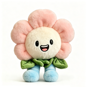 Peluche de flor rosa, Lindo peluche de flor, Peluche de flor Kawaii, Peluche de margarita, Peluche de flor sonriente - Product Image 3