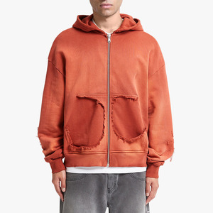 Sudadera con Capucha y Cremallera de Diseño Vintage, Estilo Desgastado, Fabricada en Pakistán, Diseño Personalizado de Última Moda, Comodidad Diaria para Otoño - Product Image 2