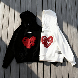 Vintage Heavyweight 3D Puff Hoodie Unisex Cropped Regular Fit Oversized <b>Letter</b> <b>Foam</b> Print Winter - Product Image 1
