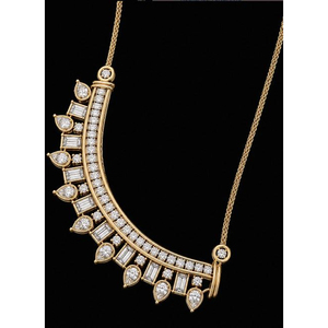 Elegante collar con colgante de diamante en forma de luna creciente para fiestas y eventos nocturnos, de proveedor indio al mejor precio. - Product Image 1