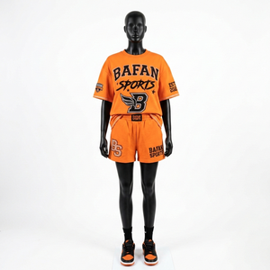 <b>Women</b> GSM Premium Cotton Fleece Crop <b>Top</b> Cargo Shorts Set <b>Burgundy</b> Vintage Wash Embossed Logo 100% Cotton Shorts Set - Product Image 3