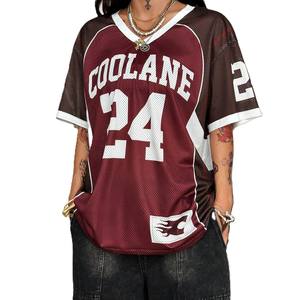 Camiseta de Fútbol Americano Personalizada al por Mayor para Mujer, Camiseta con Número Estampado, Top de Moda Casual, Camiseta Retro de Fútbol - Product Image 1