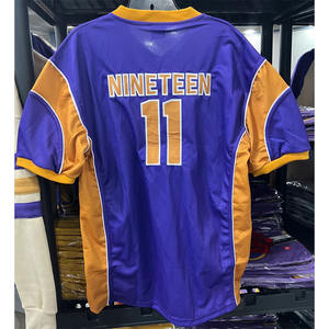 Maillot de football américain personnalisé OMEGA PSI PHI prêt à être expédié, 100% coton, uniforme d'équipe, manches courtes, respirant, col en V, imprimé - Product Image 2