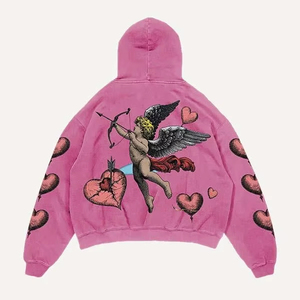 Sudadera con Capucha Térmica Extra Grande de Invierno, 100% Algodón, Bordada, con Diseño 3D de Ángel Cupido, Multidiseño, Tipo Canguro, de Alta Calidad - Product Image 4