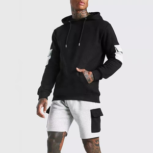 Impression sérigraphique personnalisée du logo sur toute la tenue pour hommes, vêtements de sport, ensemble court, sweats à capuche zippés de haute qualité, respirants. - Product Image 2