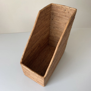 Desk organizer for home office rattan <b>file</b> magazine storage basket <b>document</b> container baskets - Product Image 3