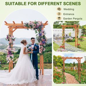 Arco de Madera para Jardín de 7 Pies de Altura, Elegante Pérgola y Pabellón para Plantas, Decoración de Exteriores - Product Image 5