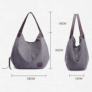 Luxury Washed <b>Canvas</b> Hobo <b>Bag</b> Vintage Style Letter Wedding Exhibition <b>Large</b> Capacity Shoulder Tote <b>Bag</b> for Women Custom Logo - Product Image 5