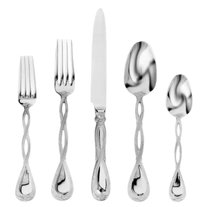 Ensemble de couverts en acier inoxydable avec poignée de designer à motifs royaux, ensemble de couverts élégants, couverts en nickel poli argenté - Product Image 1