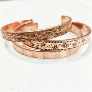 Handmade Bohemian Copper <b>Cuff</b> <b>Bracelets</b> for Women & <b>Men</b> Set of 3 Stackable Vintage-Inspired Fashion Jewelry - Product Image 1