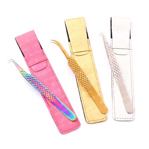 Pince à épiler d'extension de cils en acier de haute qualité 1 pièce pochette emballant des couleurs attrayantes pour une utilisation en beauté - Product Image 1