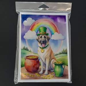 Whimsical A7 tamaño 5x7 tarjetas de notas en blanco paquete 8 tarjetas de felicitación del Día de San Patricio de Pastor de Anatolia con sobres - Product Image 3