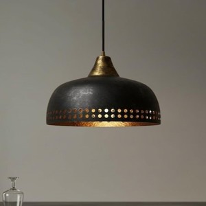 Luminaire suspendu en bronze perforé en forme de cône, luminaire de plafond suspendu, décoration d'éclairage intérieur, lampes suspendues faites à la main - Product Image 1