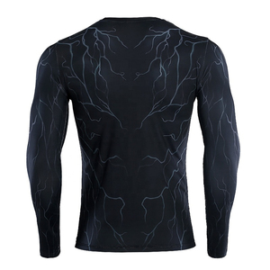 Men Printed Compression Breathable Long Sleeve Athletic Shirt for Gym Workout Fitness Training Compression Shirts - Product Image 3