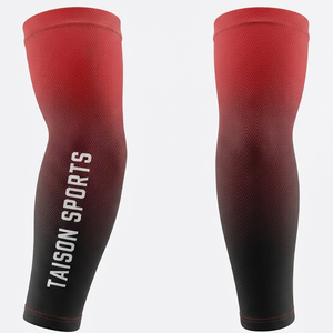 TAISON SPORTS Manchon de compression Premium en Polyester Spandex 200 GSM Respirant Séchage Rapide Rouge Noir Impression Numérique Logo Personnalisé - Product Image 1