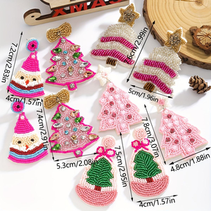 Nouvelles Perles de Riz Artisanales Roses Élégantes avec Strass et Imitation Perle pour Arbre de Noël, Vente en Gros pour Femmes - Product Image 6