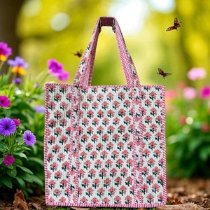 Bolsa Tote de Lujo con Estampado Floral, Hecha en India, Fabricante y Exportador Indio, Colección de Verano, Exterior de Cuero, Forro de Lona - Product Image 4