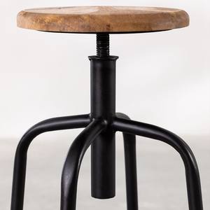 Taburete alto ajustable Vandana Flux Arista en acero negro y madera Ery - Product Image 4