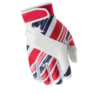 Gant de frappeur en cuir blanc avec bande rouge, respirant, à enfiler, unisexe, pour adulte, pour l'entraînement - Product Image 4