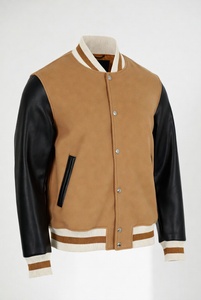 Nouvelle veste universitaire décontractée d'hiver pour homme avec col montant, logo frontal, service OEM, en toile enduite respirante - Product Image 1