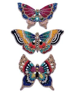 Customizable Trendy Beaded Embroidery <b>Butterfly</b> <b>Charm</b> & Keyring Premium Elegant Seed Beaded Style from India - Product Image 1