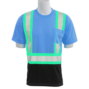 Polo de sécurité haute visibilité pour homme, 100% polyester, deux tons, manches courtes, logo réfléchissant personnalisé, haute qualité - Product Image 3