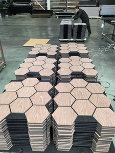 Panel de pared de listones de madera acústica de tela para Interior - Product Image 6