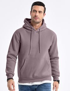 Sweat à capuche décontracté pour homme, haute qualité, 2026, style ample, en molleton 100% coton, grammage lourd, avec impression de logo personnalisé, couleur unie - Product Image 1