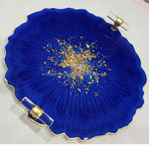 Bandeja chapada en resina hecha a mano, juego de posavasos de bandeja para servir, madera de alta calidad, personalizado, hogar, restaurante, comida india, ocasiones - Product Image 3