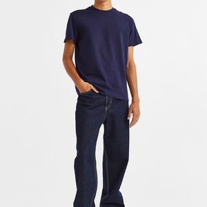 T-shirts vierges en coton de haute qualité pour hommes, col rond, taille américaine, personnalisables avec logo OEM, vente en gros, impression sur mesure - Product Image 3