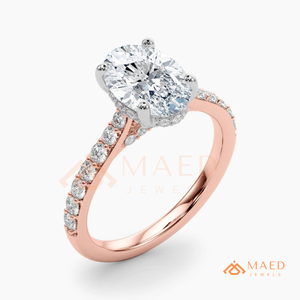 Rose Gold Oval Moissanite Engagement Ring Pave Wedding Ring Bridal Jewelry Gift for Women USA Luxury Ring Sale Exclusive Offer - Product Image 6