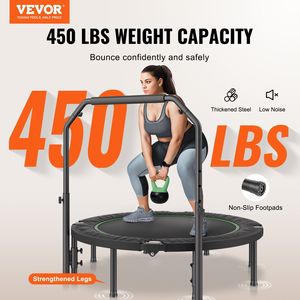 Mini Trampolín Plegable de 52 Pulgadas para Fitness, Silencioso y Estable, con 4 Patas, Carga Máxima de 450 Libras, Trampolín para Ejercicio - Product Image 2