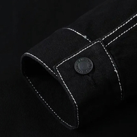 Veste en denim noir matelassé de haute qualité, coton, personnalisée, unisexe, manches longues, grande taille, pour l'automne/l'hiver