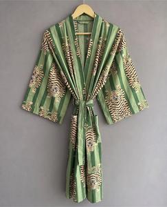 Magnifique Robe Kimono Bohème Vintage en Coton à Imprimé Floral, Peignoir de Demoiselle d'Honneur pour l'Été, Taille Unique, Robes Décontractées - Product Image 3