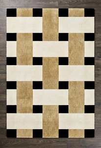 Geometric Abstract Wool Tufted Area <b>Rug</b> Modern Eco-Friendly Anti-Bacteria Carpet Black Beige Cream Contemporary <b>Rug</b> - Product Image 2