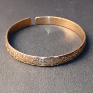 Adjustable Pure <b>Copper</b> <b>Magnetic</b> <b>Bracelet</b> for Women - Vintage Floral Carving <b>Copper</b> Cuff Bangle for Arthritis Pain Relief Healing - Product Image 6