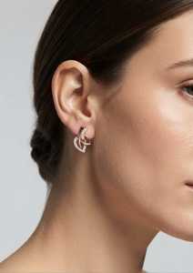 Pendientes de diamantes con hojas de oro rosa para mujer, joyería elegante, regalo - Product Image 4