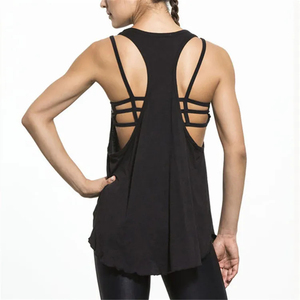 Women's <b>Black</b> Scoop Neck Tank <b>Top</b> <b>Long</b> Length Knitted Casual Breathable Activewear <b>Top</b> Solid Color No Printing - Product Image 3