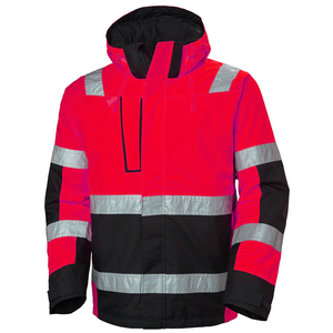 Unisex Winter <b>High</b> Viz Reflective <b>Softshell</b> Safety <b>Jacket</b> ANSI Class 1 LED Flash Waterproof Polyester Road Workwear Security - Product Image 1