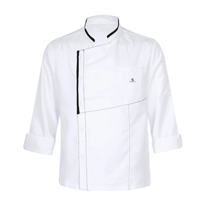 Chaqueta de Chef para Hostelería con Cuello Moderno y Cierre Frontal Práctico, Proveedor Mayorista de Ropa 2026 - Product Image 1