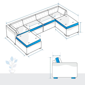 Modern Minimalist Dustproof 100% Waterproof Patio Furniture Covers U Shape Sectional Couch Covers Sectional Covers <b>Slipcovers</b> - Product Image 2