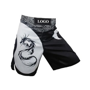 กางเกง MMA ชาย สีดำขาว พิมพ์ลายแบบ Sublimation แห้งเร็ว สำหรับกีฬามวยปล้ำผสม ทรงปกติ ไซส์ผู้ใหญ่ - Product Image 4