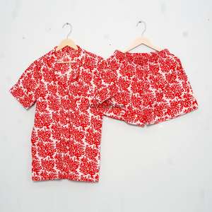 Elegante Conjunto de Pijama Corto para Mujer, 100% Algodón Puro, Transpirable, Suave, con Estampado Digital, Cuello en V, Cierre con Cordón, Mangas Cortas - Product Image 3