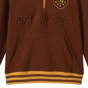 Sudadera Iota Phi Theta Marrón con Cierre de Cremallera, Prenda Griega Premium, Sudadera de Fraternidad, Top Elegante - Product Image 6