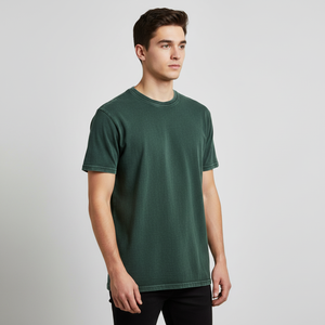 OEM Custom 100% Cotton Men's T-Shirt 220gsm High Quality Puff Print Short Oversized Plus Size Sport T-Shirt Blank Design Solid - Product Image 2